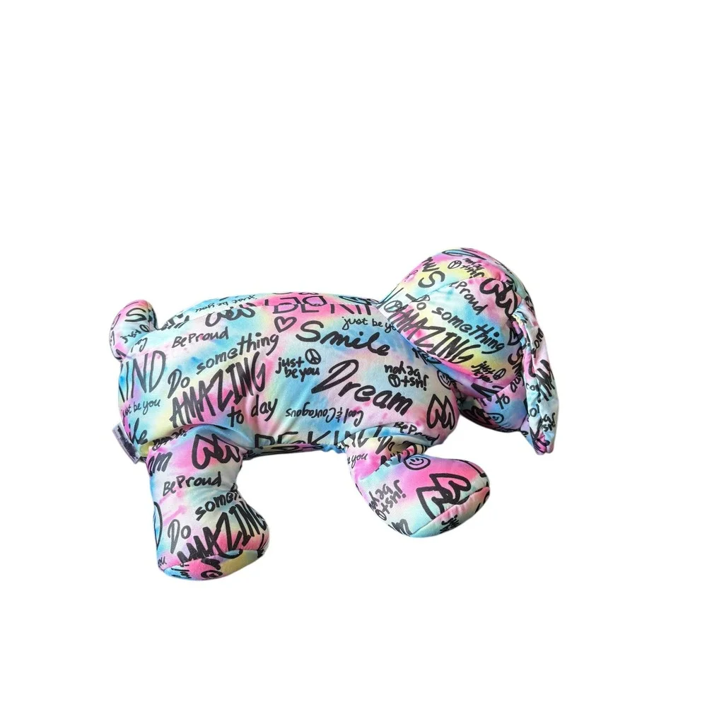 Justice‎ Be Kind Tie Dye Plush Dog Stuffed Animal Positive Quote Pillow